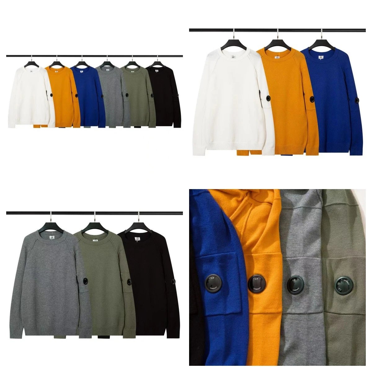 C.P. Company Lens Detail Crewneck Sweater Knit Multicolor