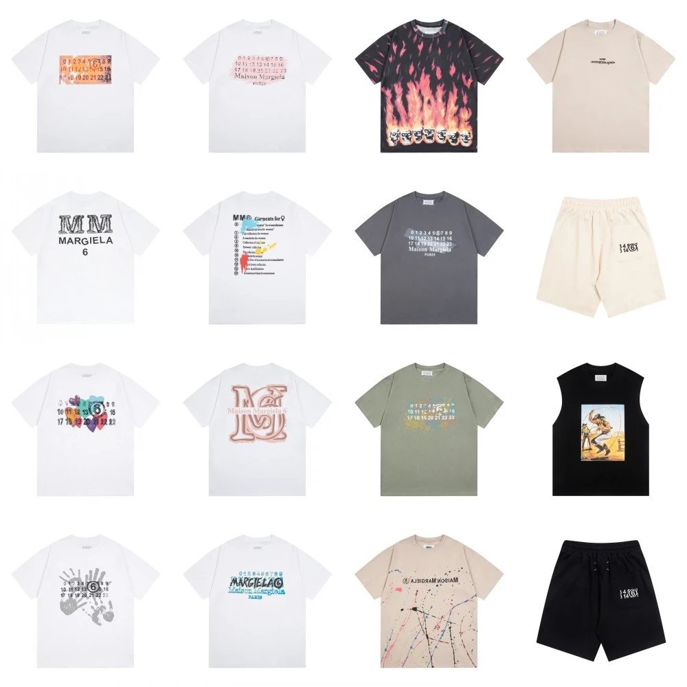 Maison Margiela MM6 Graphic Print Cotton T-Shirt Collection Multicolor