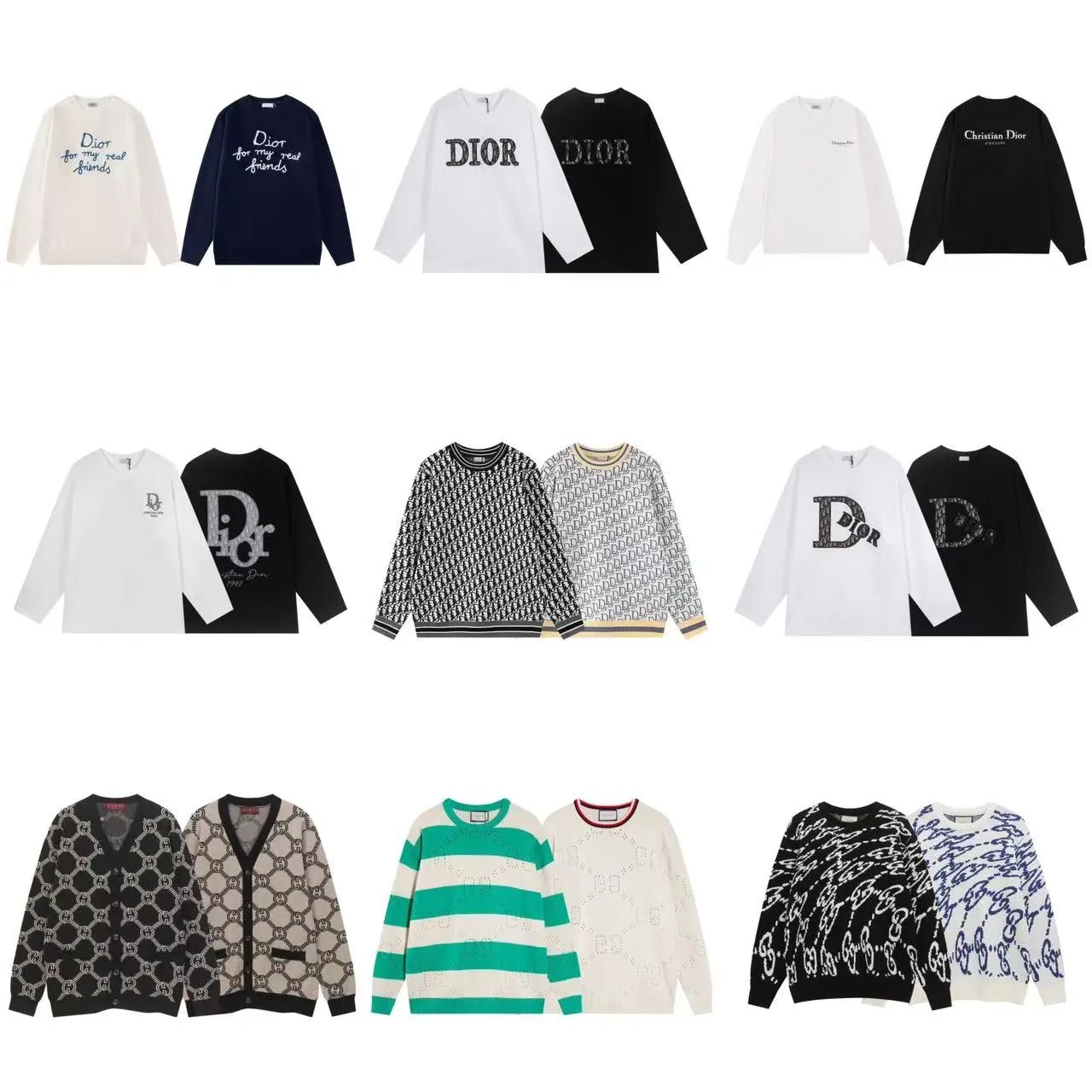 Dior Graphic Print Crewneck Sweatshirt Multicolor