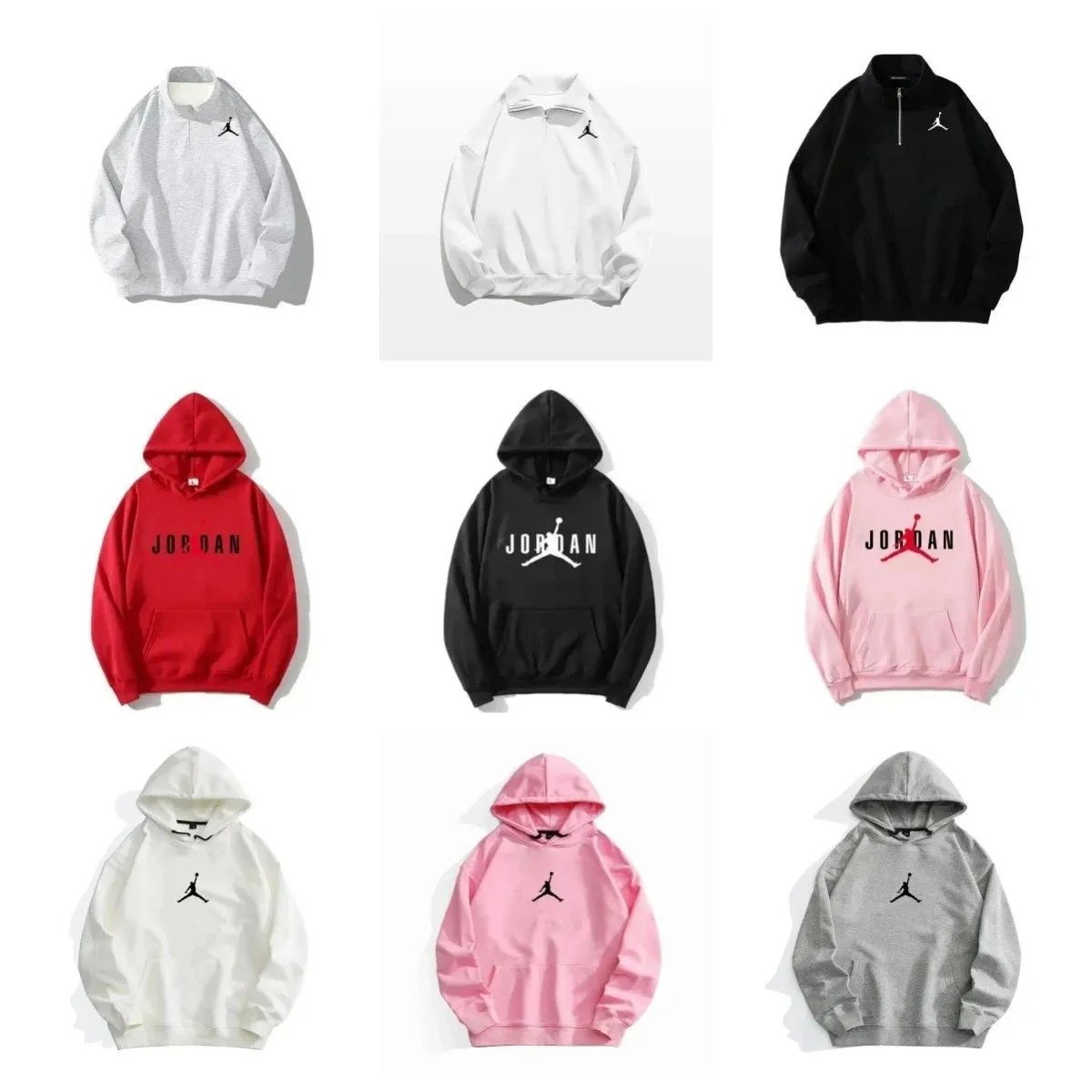 Jordan Jumpman Graphic Oversized Hoodie and Quarter Zip Sweatshirt Multicolor
