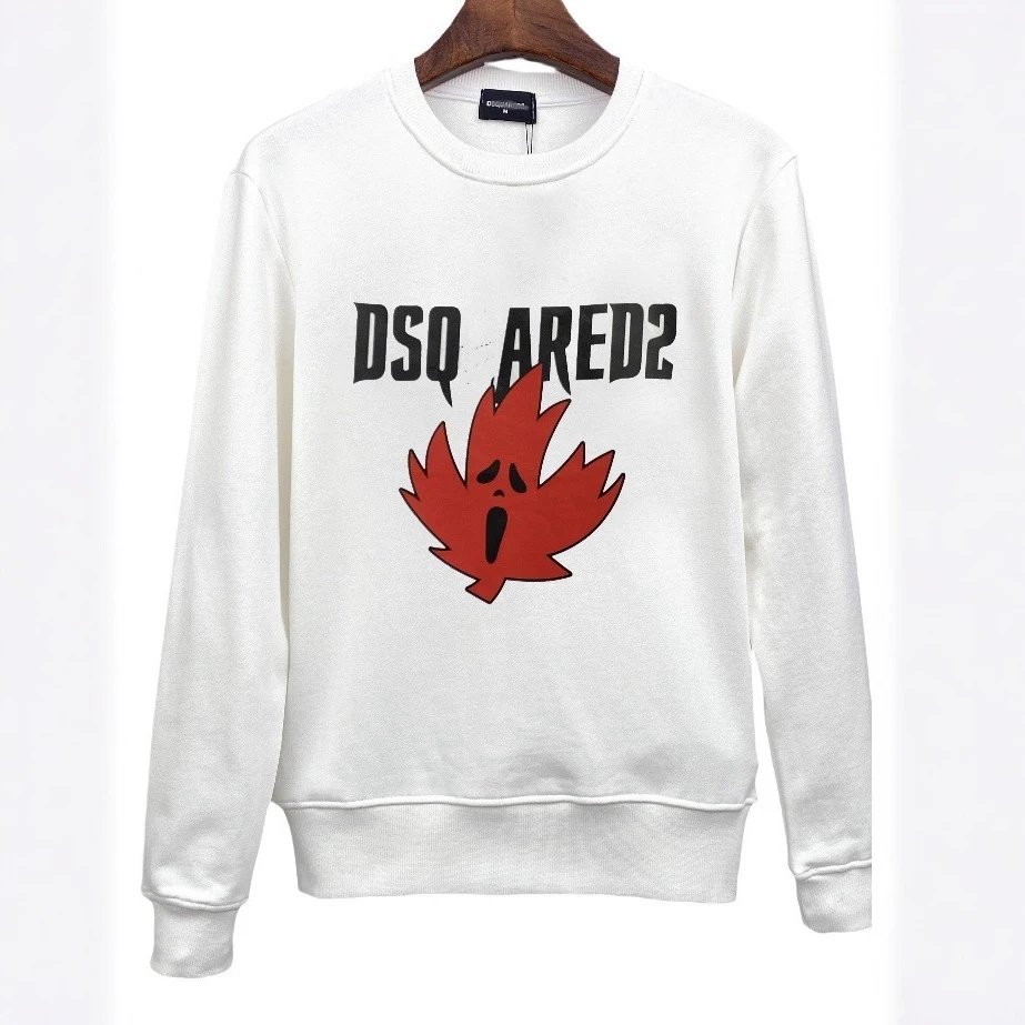DSQUARED2 D2 Maple Leaf Graphic Cotton Sweatshirt White