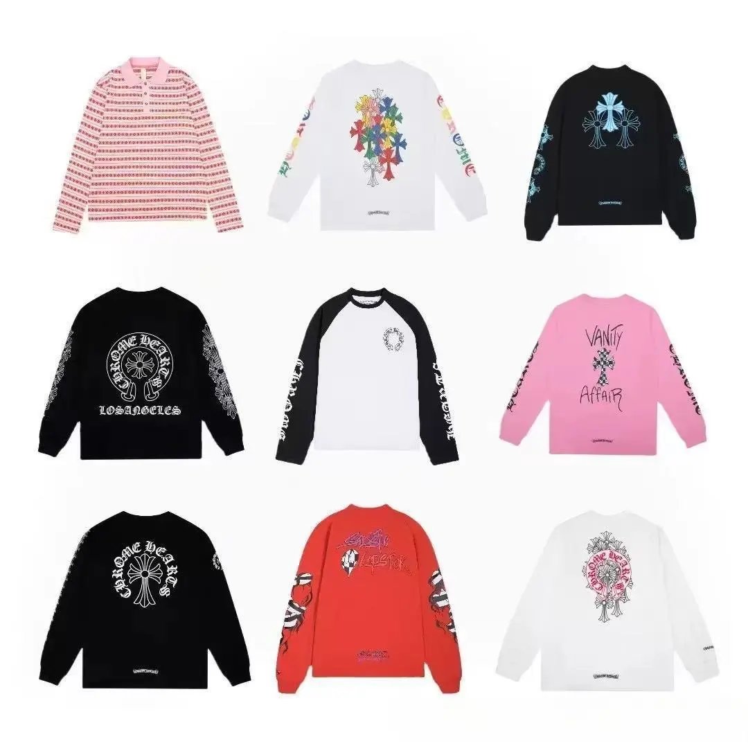 Chrome Hearts CH Graphic Long Sleeve Streetwear T-Shirts Multicolor