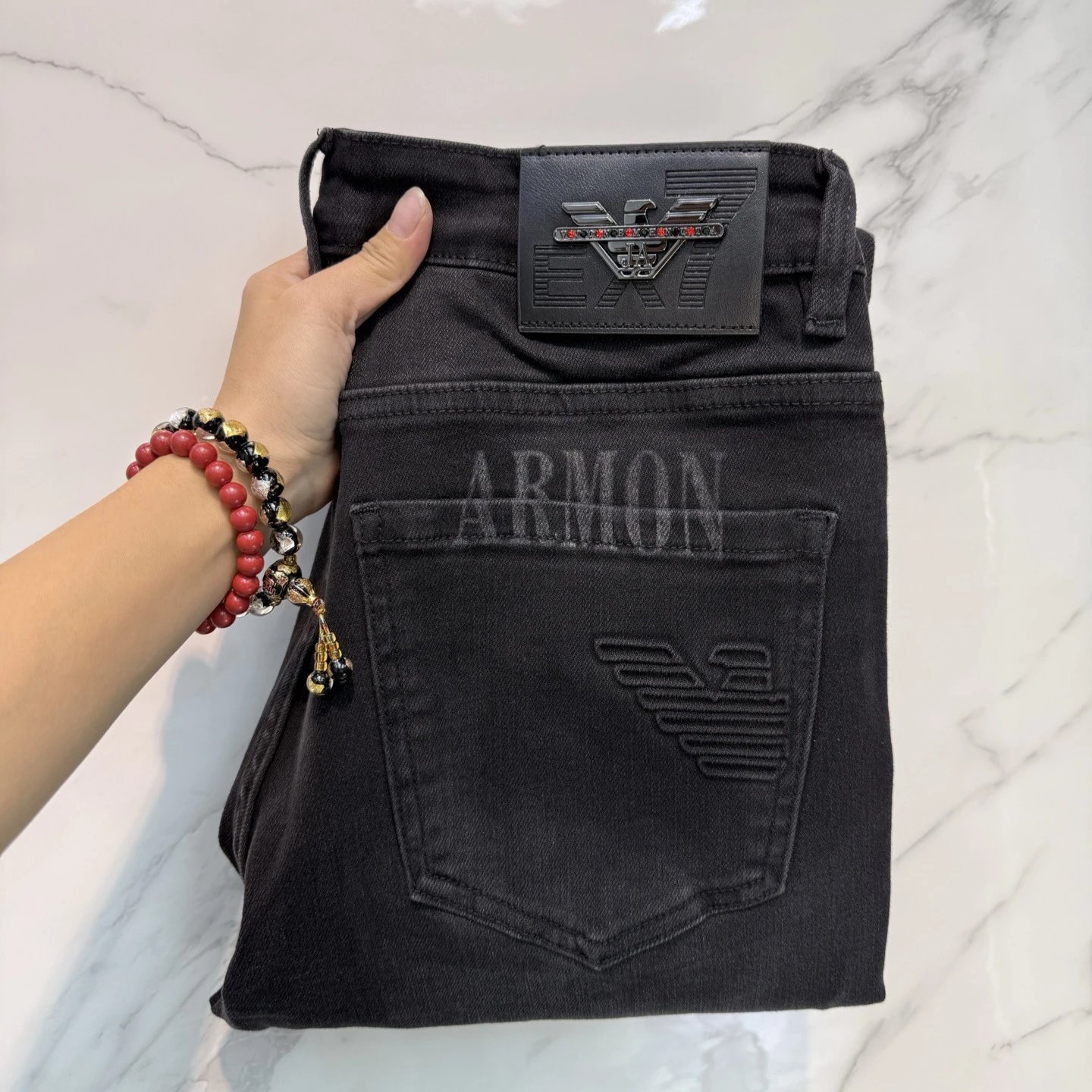 Emporio Armani EA Denim Slim Fit Jeans Black