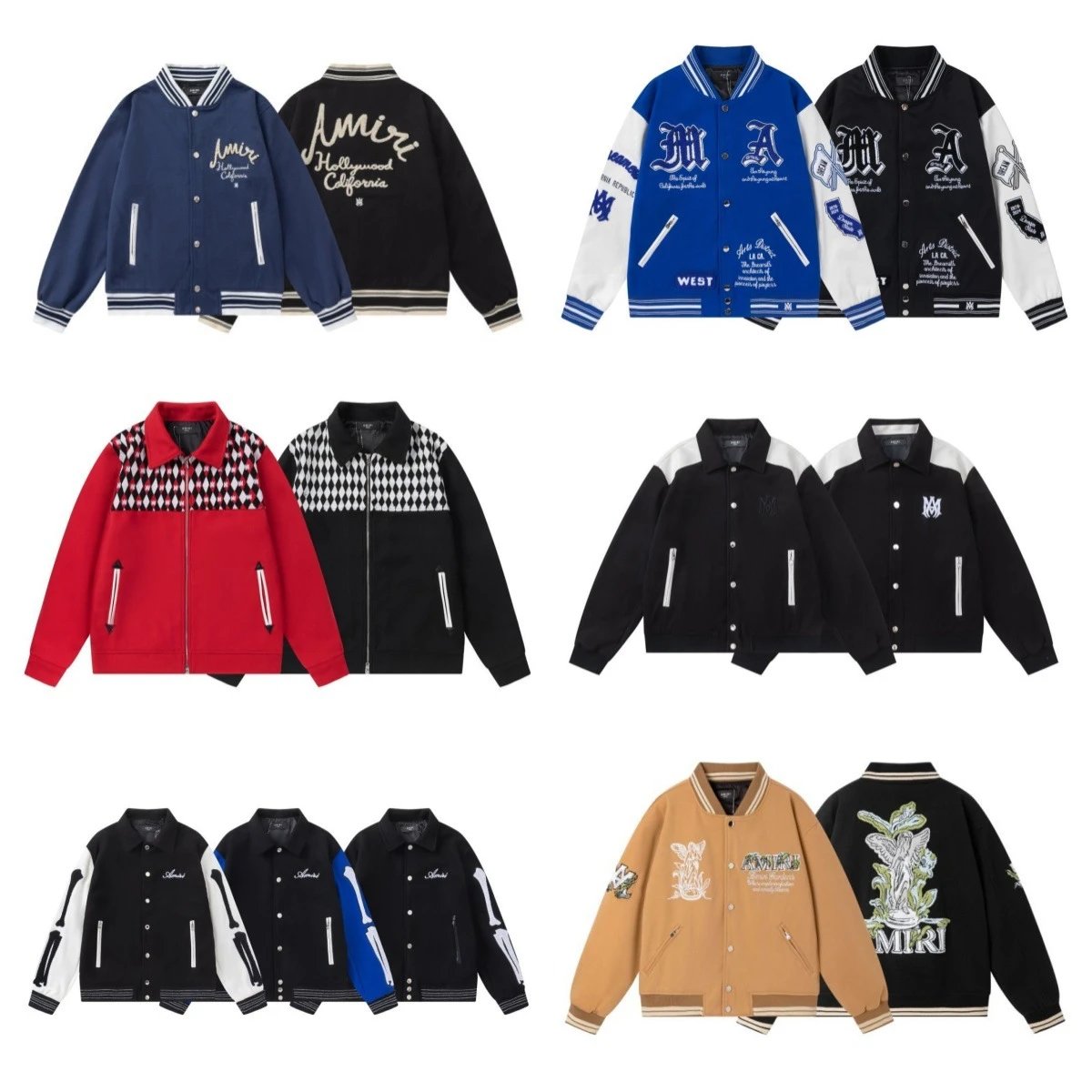 Amiri Varsity Jacket Graphic Streetwear Jacket Multicolor