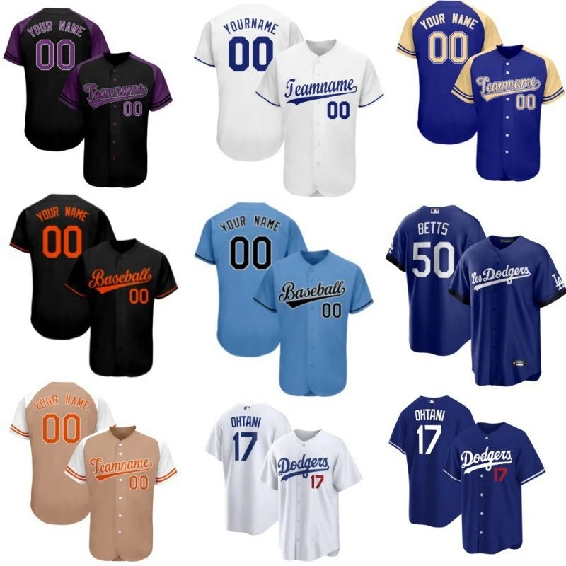 Design Customizable Baseball Jersey Sporty Team Uniform Multicolor