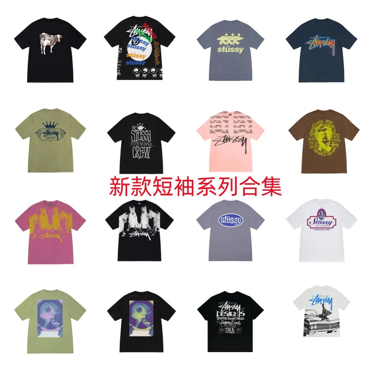 Stussy Graphic Print Streetwear T-Shirt Multicolor