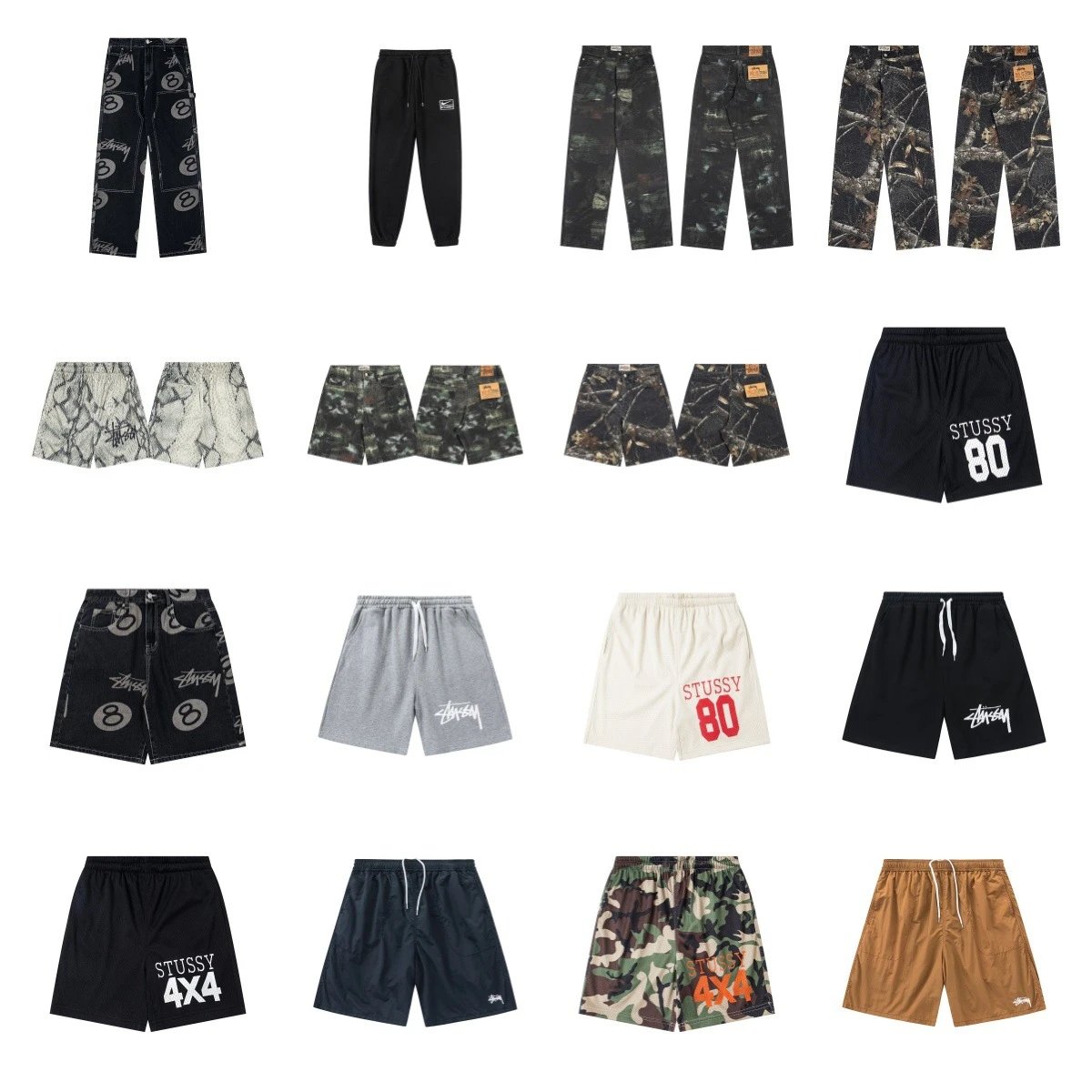 Stussy Graphic Streetwear Shorts and Pants Collection Multicolor