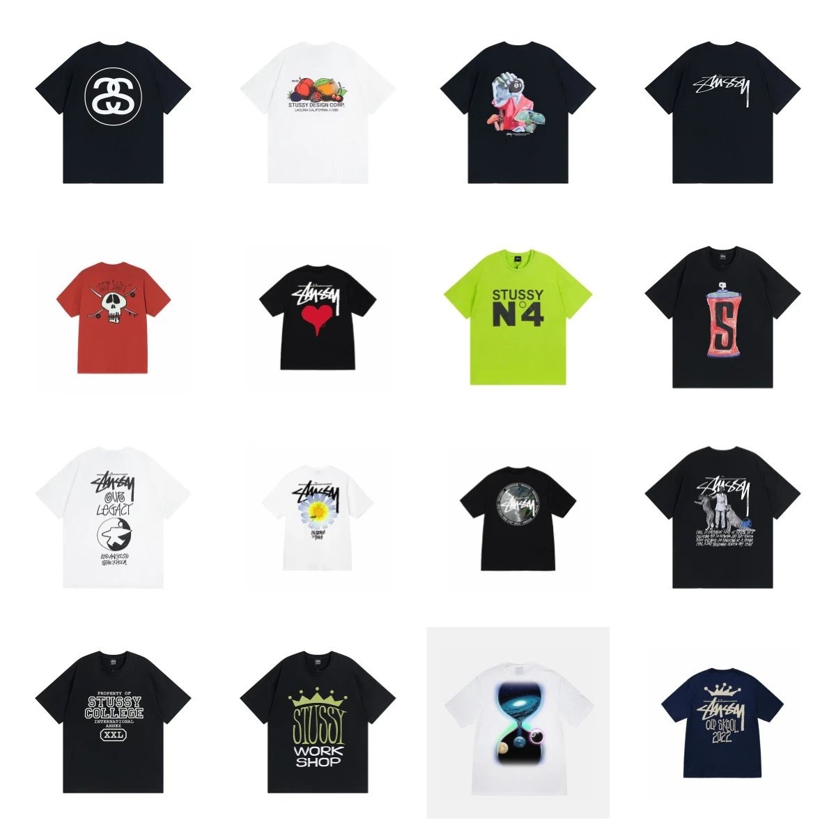 Stussy Graphic Print Oversized Tee Multicolor