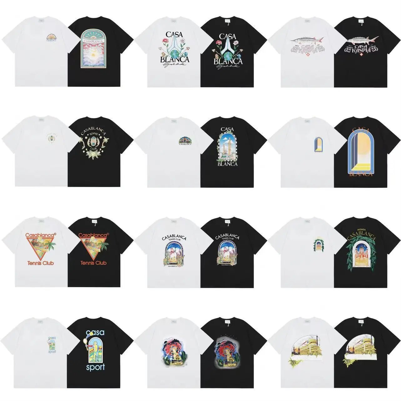 Casablanca Graphic Print Cotton T-Shirt Multicolor