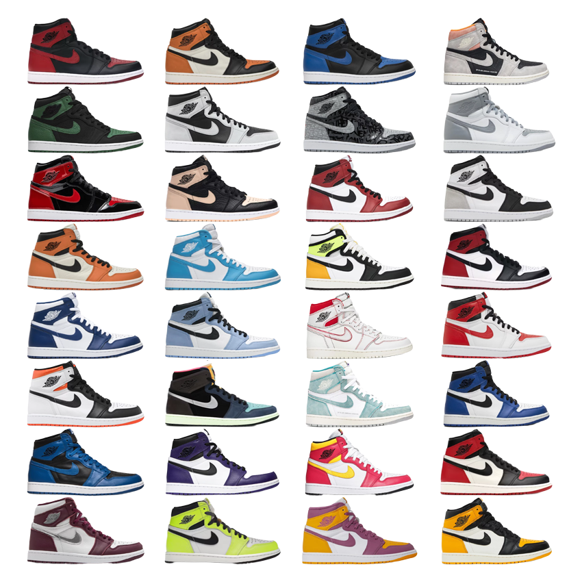Jordan Air Jordan 1 High classic basketball sneakers collection Multicolor