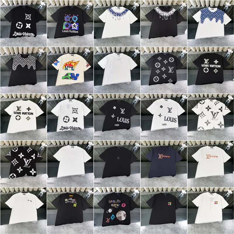 Louis Vuitton LV Monogram Graphic Cotton T-Shirt Collection White and Black