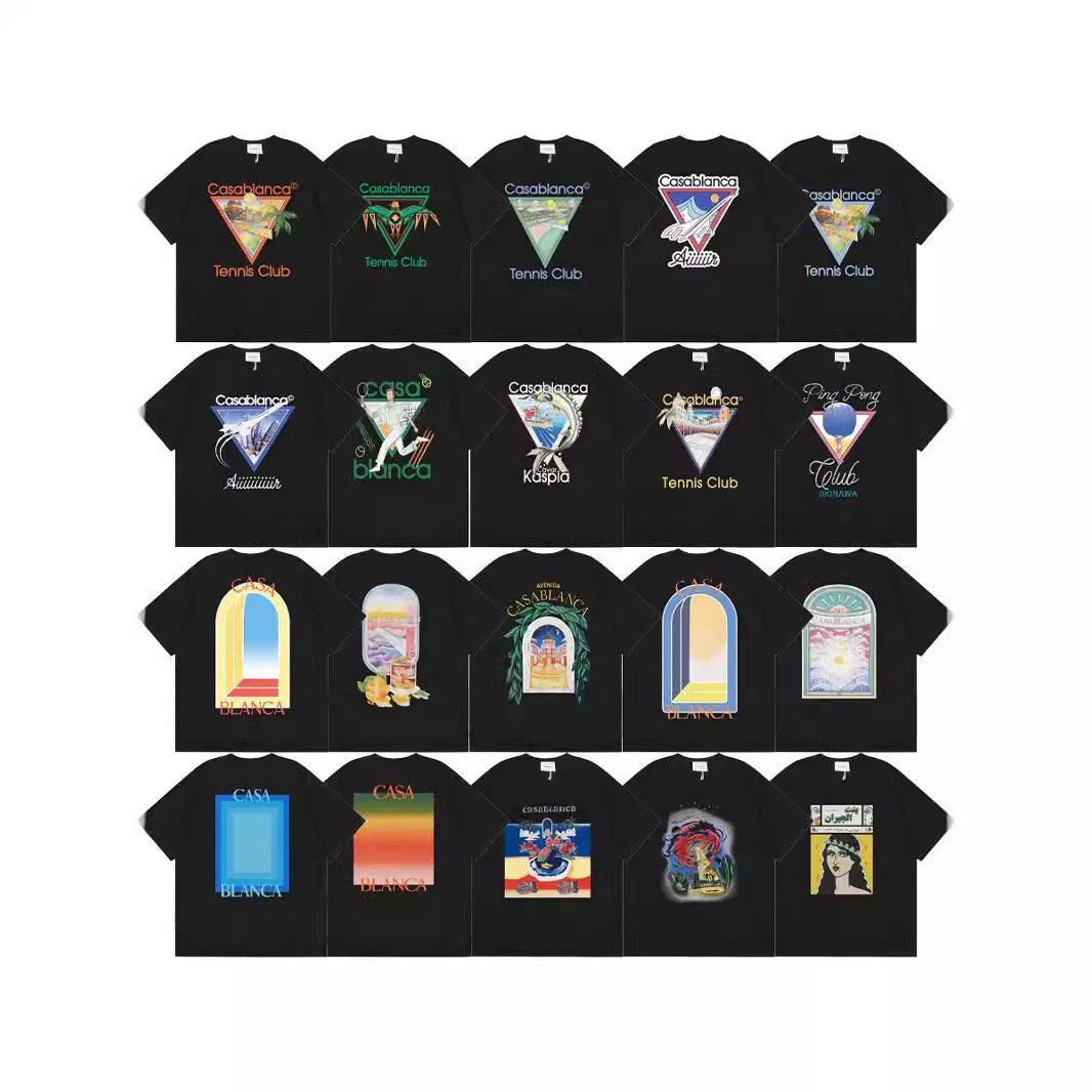 Casablanca Graphic Print Cotton T-Shirt Black